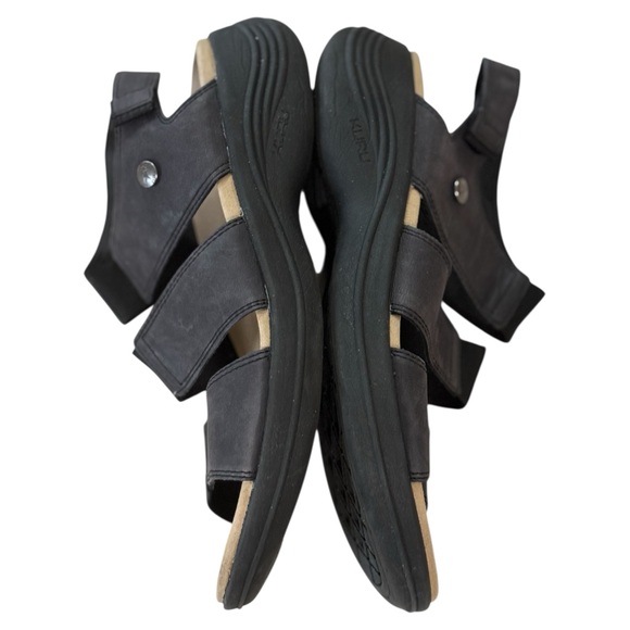 KURU Coda Muse Sandals Shoes Womens Size 9 Jet Black Strappy Comfort Walking - Picture 8 of 11